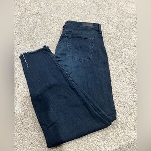 AG Adriano Goldschmied Dark Indigo Cropped Jeans